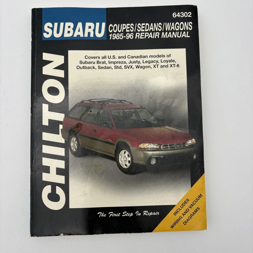 Vintage Subaru Coupes/Sedans/Wagons 1985-96 Chilton Black PB Repair Manual‎